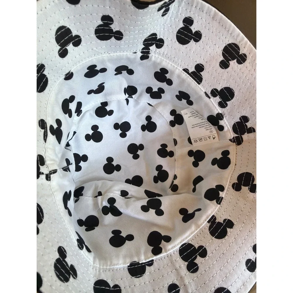 Disney Bucket Hat Black Mickey Mouse Reversible Line Art All Over Print Cotton